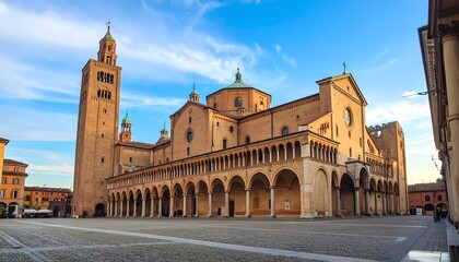 Medieval Cathedral in a European Square
