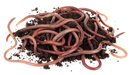 Earthworms in soil
