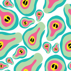 exotic peaches placed on white background seamless pattern. colorful abstract peaches seamless pattern. Good for fabric, textile, fashion prints, packaging prints and more.