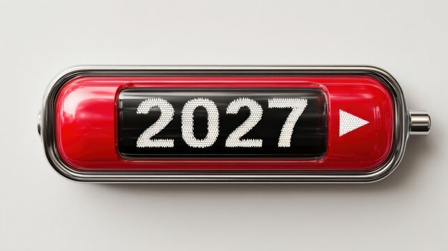 A red and black clock with the number 2017 on it. The clock is pointing down, which could represent a downward trend or a negative outcome
