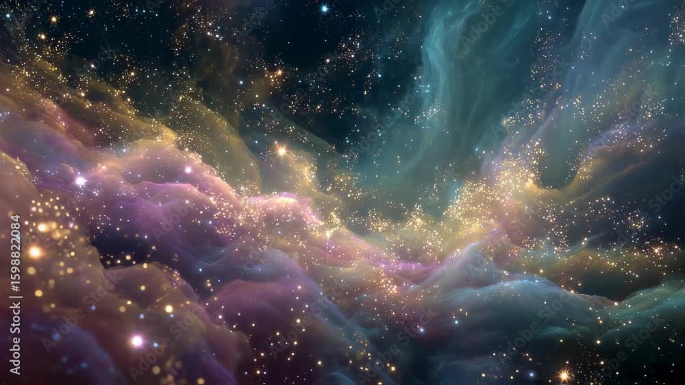 Poster a dynamic loop reveals the transformation of a cosmic nebula where swirling masses of luminous gases