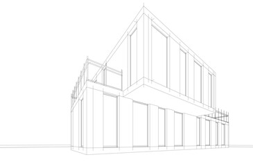 architectural drawing 3d vector illustration