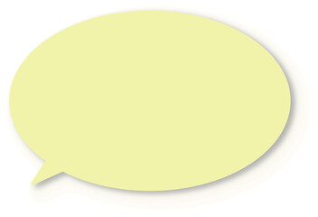 ドロップシャドウのある黄色い楕円形のふきだし