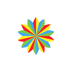 Abstract colorful star vector isolated on a white background.