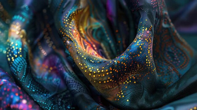 Close-up shot of a scarf featuring a unique design