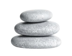 Stacked zen stones isolated on white background