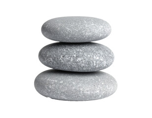 Stacked zen stones isolated on white background