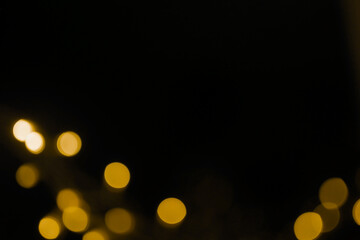 Golden Bokeh Elegant Black Background 