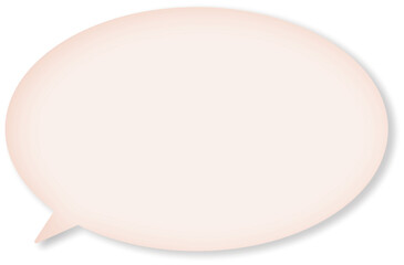 縁が濃いグラデーションのついた、楕円形のピンクのふきだし。