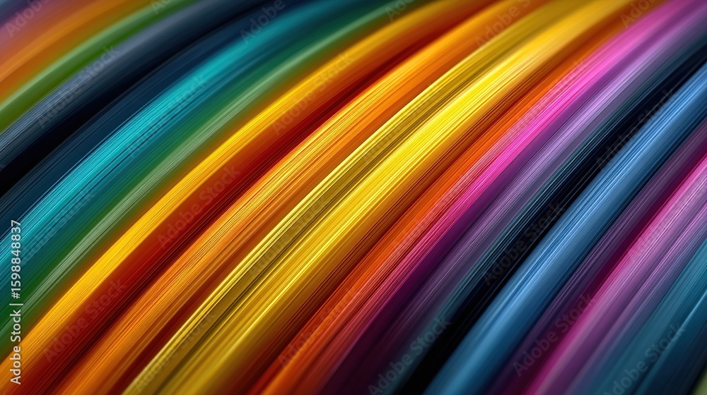 Aufkleber colorful, swirling array of diagonal lines, arranged in a mesmerizing pattern