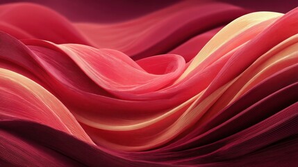 Obraz premium A red and yellow fabric with a wave pattern. The colors are vibrant and the wave pattern is bold