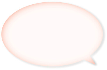 縁が濃いグラデーションのついた、楕円形のピンクのふきだし。