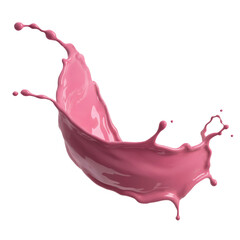 Pink liquid splash motion abstract design element on a background isolated on transparent background