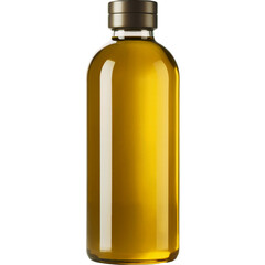 Bottle of golden oil product liquid nutrition healthy cooking ingredient isolated on transparent background