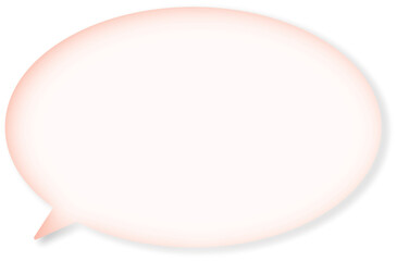縁が濃いグラデーションのついた、楕円形のピンクのふきだし。