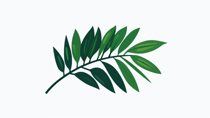 Tropical Branch Icon Isolated Flat Wide Angle Centered