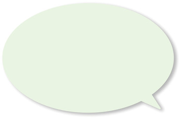 ドロップシャドウのついた、緑色の楕円形の使いやすいふきだし