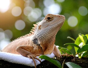 Lizard resting on a branch