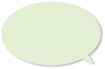 ドロップシャドウのついた、緑色の楕円形の使いやすいふきだし