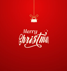 Christmas Greeting Card Design with typography. Overall composition appears as Christmas ball ornament in negative space. Vector illustration.