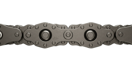 Close up of a metallic bicycle chain perfect for engineering and mechanical designs and presentations