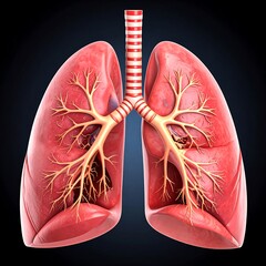Lungs anatomy, detailed view