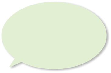 ドロップシャドウのついた、緑色の楕円形の使いやすいふきだし