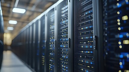 High-Tech Server Room:  A Glimpse into the Digital World's Core Infrastructure