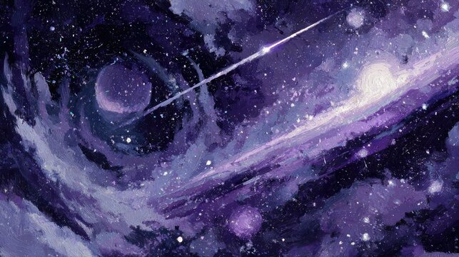 Pixel Art Purple Galaxy Nebula