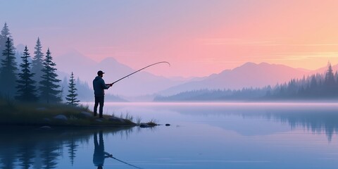 Playful Otter in a Sunny River Scene