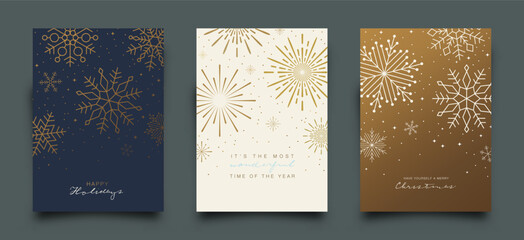 Holiday Greeting Card Collection. Vector Illustration.