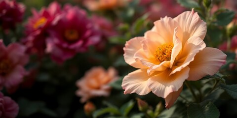 Affectionate Senior Couple Holding Hands at Sunset in a Park