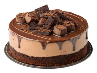 chocolate cake isolated on white