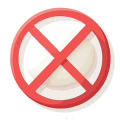 Fototapeta premium Vector illustration of no sugar symbol icon on white background, dietary label