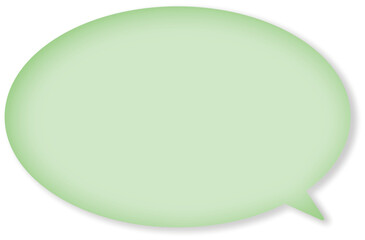 ドロップシャドウのついた、緑色の楕円形の使いやすいふきだし