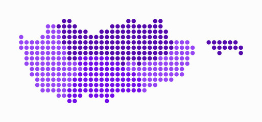 Obraz premium Cyprus dotted map. Digital style map of the country on white background. Cyprus shape with circle dots. Colored dots style. Large size circles. Amazing vector illustration.
