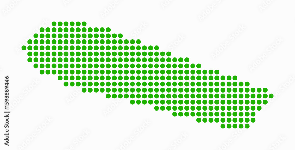 Poster sint maarten dotted map. digital style map of the country on white background. sint maarten shape wi