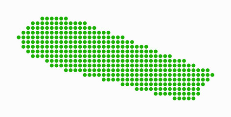 Sint Maarten dotted map. Digital style map of the country on white background. Sint Maarten shape with circle dots. Colored dots style. Large size circles. Creative vector illustration.