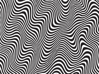 Dynamic Black and White Line Distortion with Optical Wavy Flow Effect