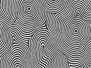 Target Hypnotic Line Design with Concentric Rings in Optical Illusion Style