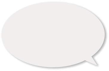グレーの楕円形のシンプルなふきだし。ドロップシャドウがある。