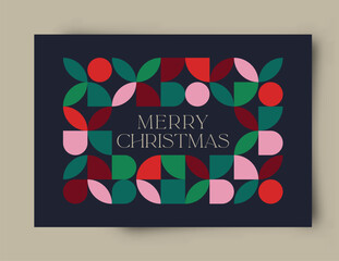 Modern abstract holiday greeting card. Simply shapes and basic colors vector Illustration.