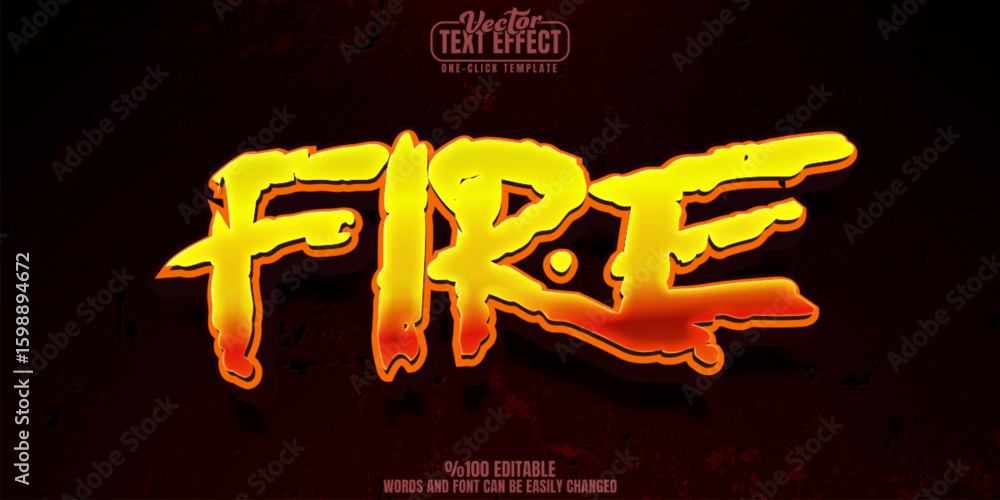Poster fire editable text effect, customizable bomb and explode 3d font style
