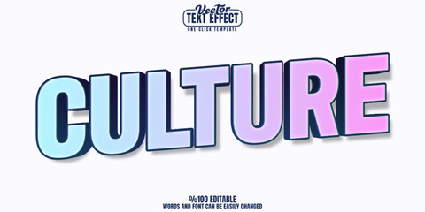 Culture editable text effect, customizable modern and creative 3d font style