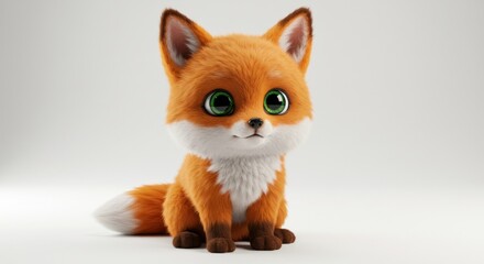 Obraz premium Cute cartoon fox (1)