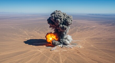 Aerial explosion in desert (1)