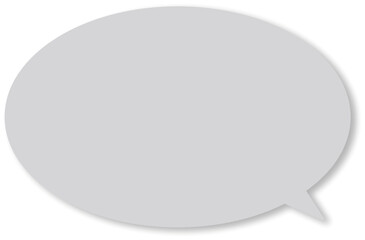 グレーの楕円形のシンプルなふきだし。ドロップシャドウがある。