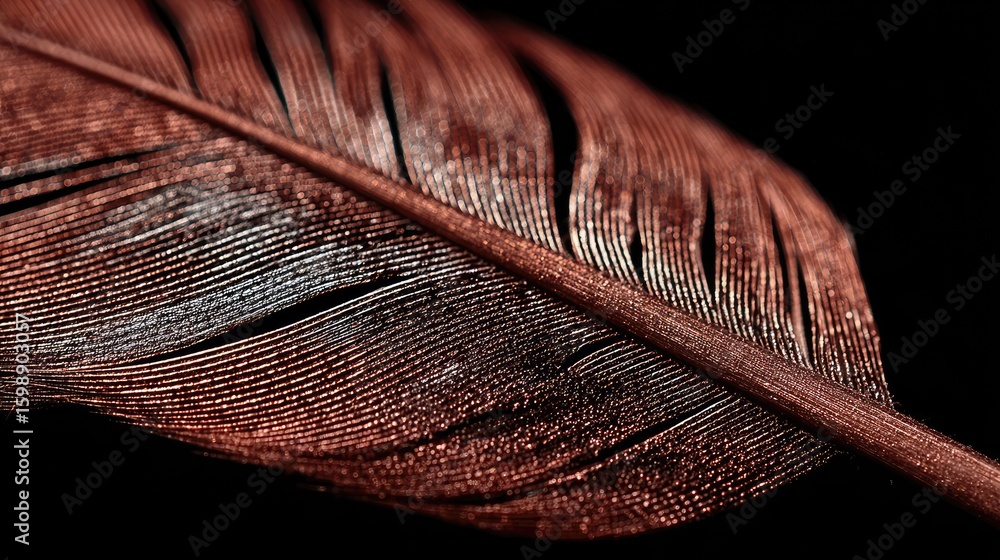 Poster close-up view of a textured bird feather.