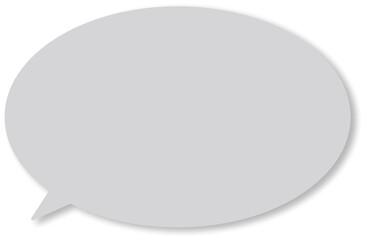 グレーの楕円形のシンプルなふきだし。ドロップシャドウがある。