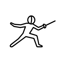 line icon Fencer vector on white background
Vector line icon on white background